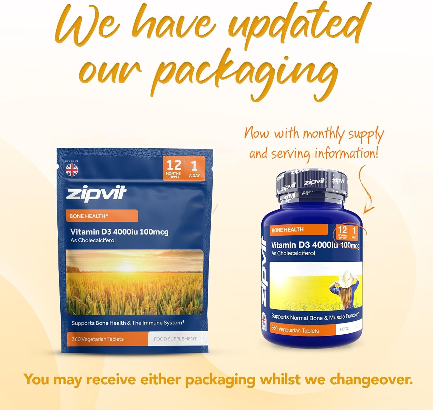 Vitamin D3 4000 IU – 12 Month Supply – Bone, Muscle & Immune Support