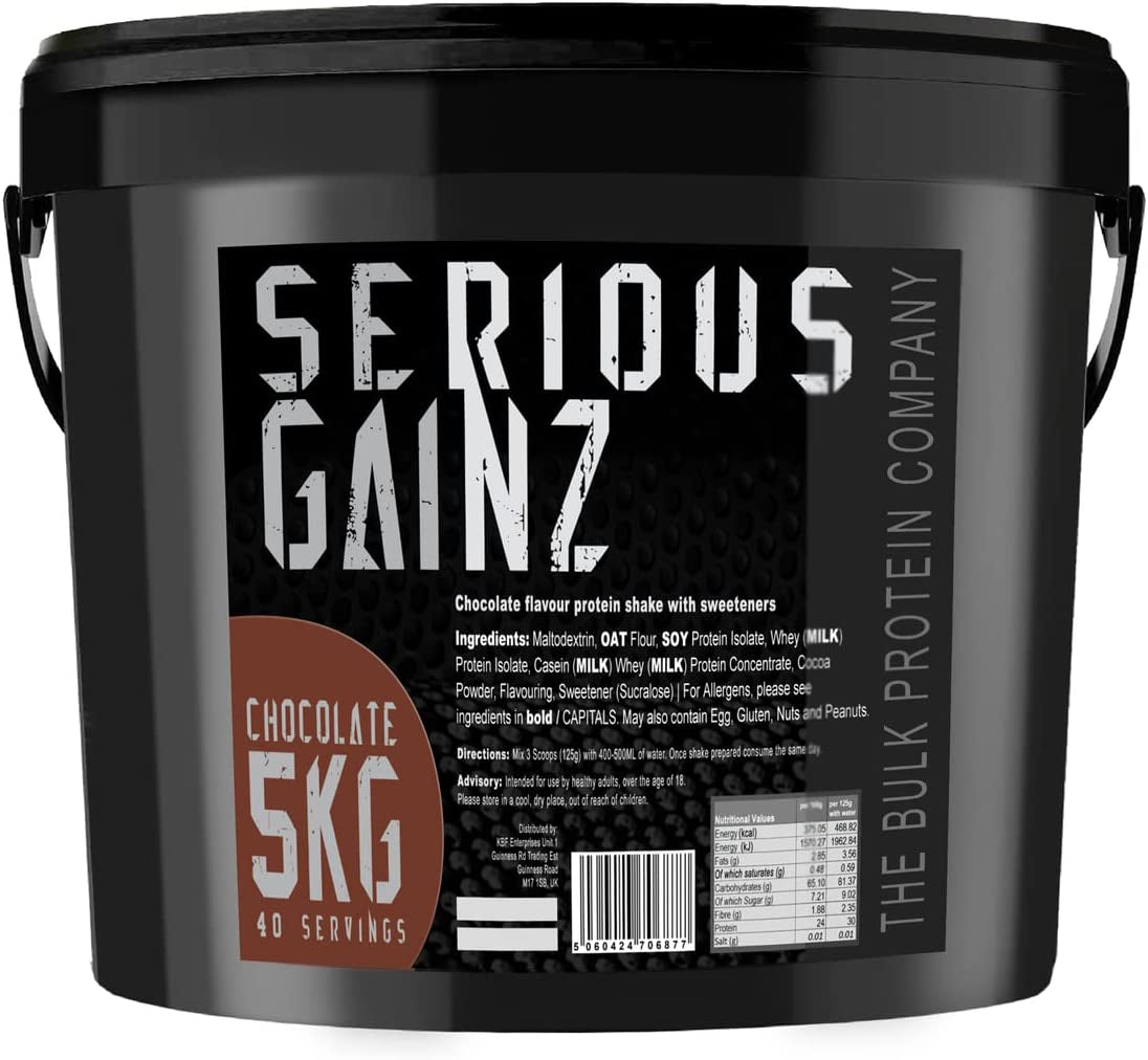 Serious Gainz Whey Protein – Mass Gainer, 30G Protein – 5Kg Chocolate