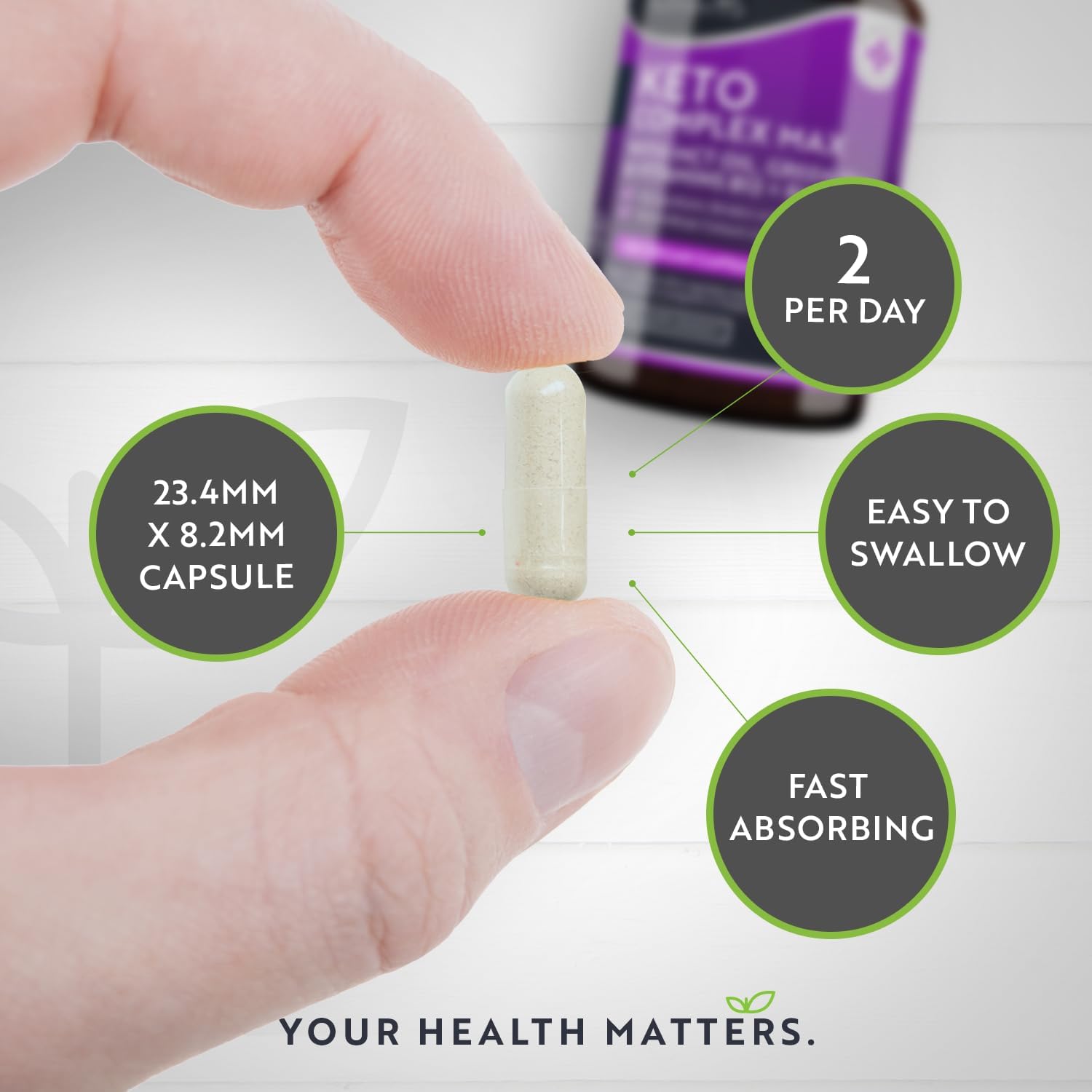 Keto Diet Pills – Max Strength Fat Burner with MCT, Green Tea – 60 Caps