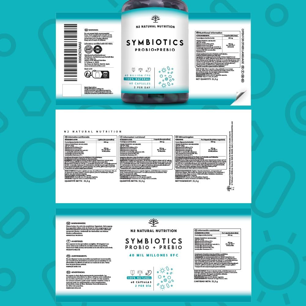 Probiotics for Gut Health β 40 Billion CFU, 6 Strains β 60 Capsules