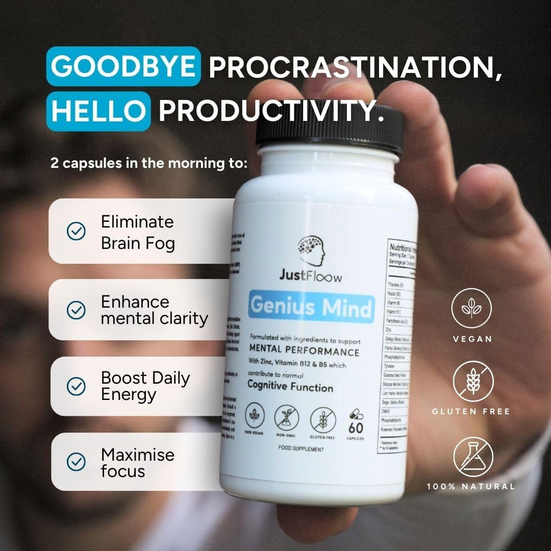 Genius Mind® Nootropic – Brain Supplement with 17 Ingredients for Focus & Memory