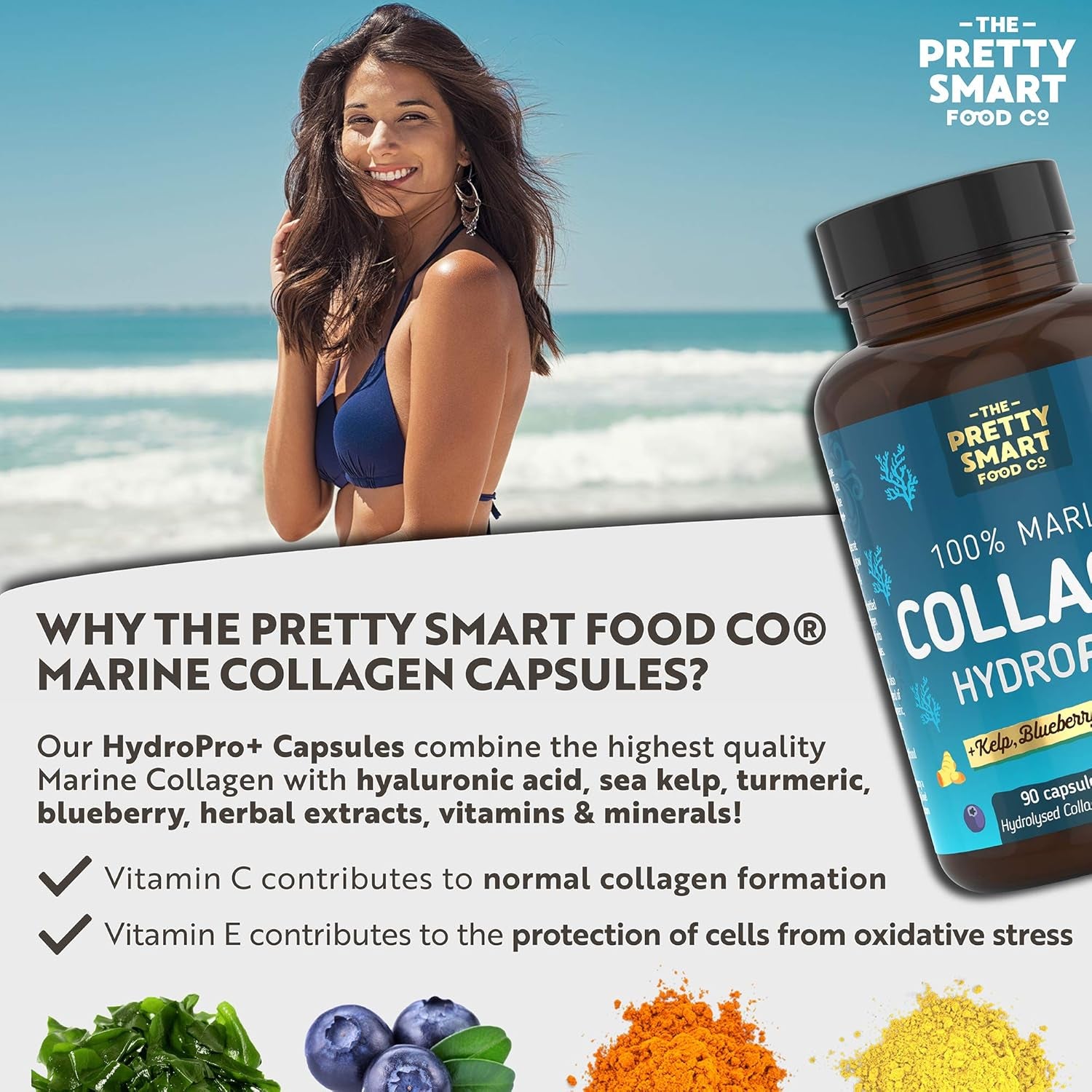 Marine Collagen Complex 1400mg – Biotin, Hyaluronic Acid – 90 Caps