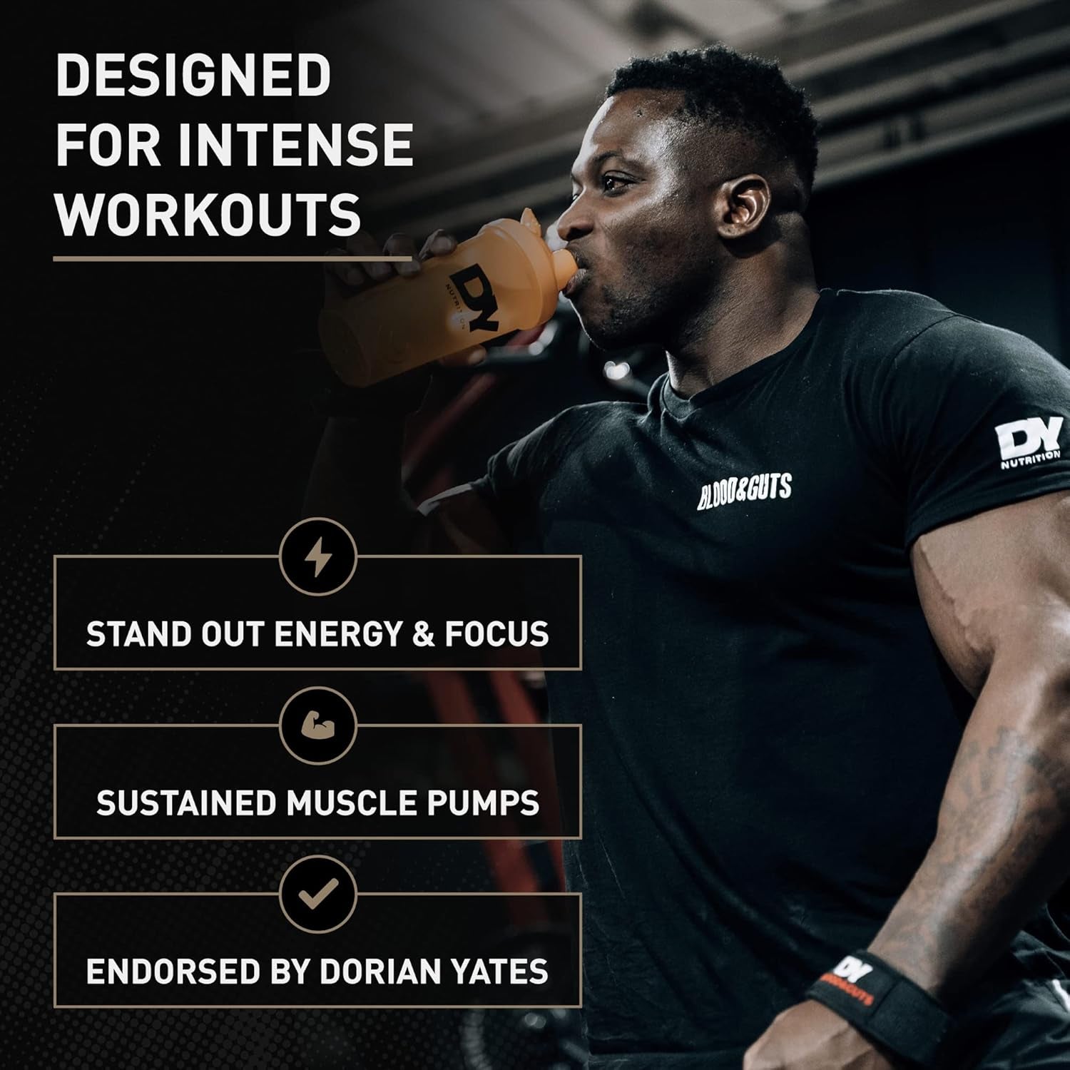 Blood and Guts Pre-Workout Powder – 380g (Blueberry) – 350mg Caffeine & Performance Boosters