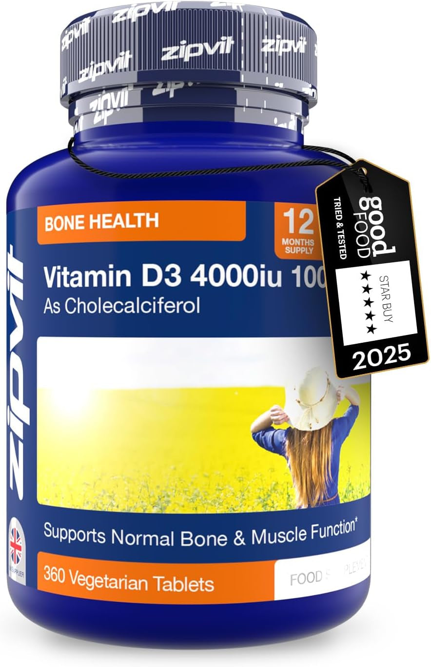  Vitamin D3 4000 IU – 12 Month Supply – Bone, Muscle & Immune Support