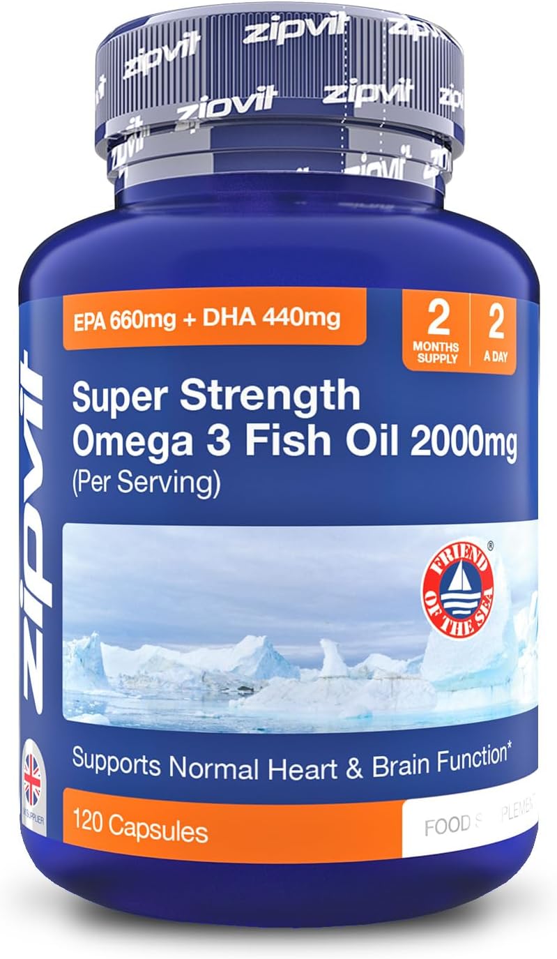 Omega 3 Fish Oil 2000mg – High Strength EPA & DHA – 120 Capsules