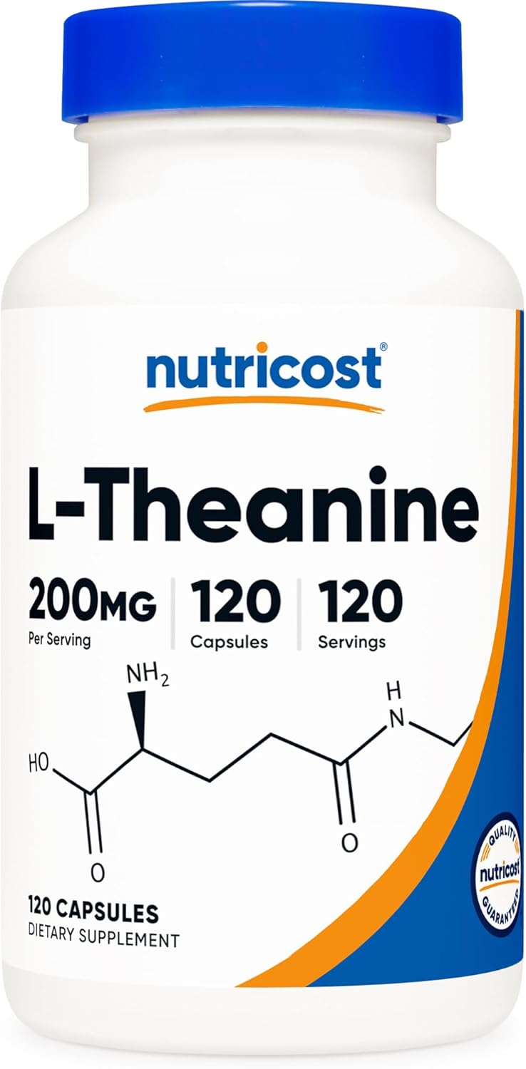 L-Theanine 200Mg, 120 Capsules, Double Strength - Non-Gmo, Gluten Free
