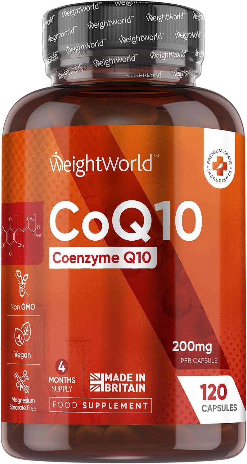 CoQ10 200mg – 120 Vegan Capsules – High Absorption Ubiquinone – 4 Months Supply