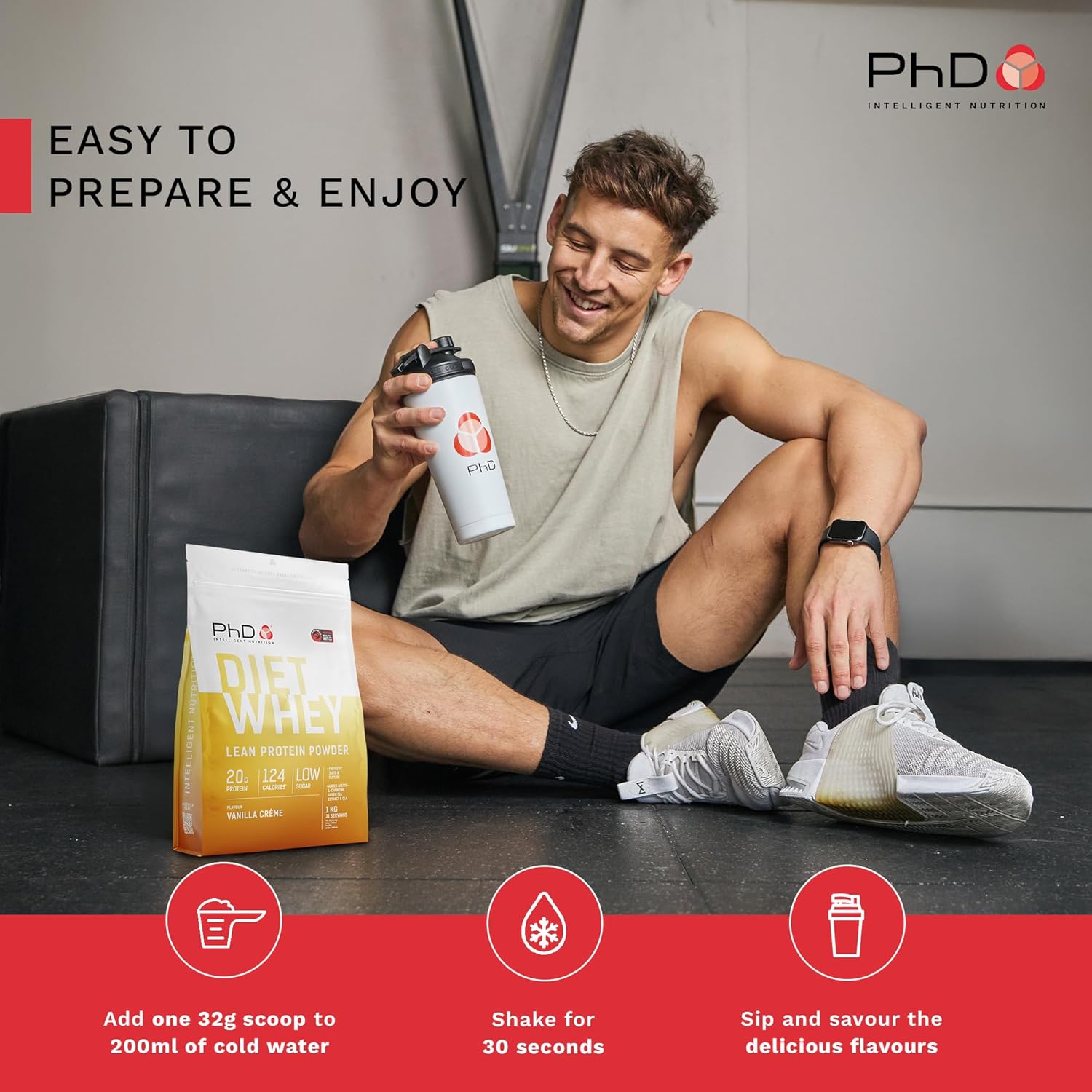 Nutrition Diet Whey Lean Protein Powder | Vanilla Crème Whey Protein Powder 1 Kg Bag [ Packaging May Vary ]