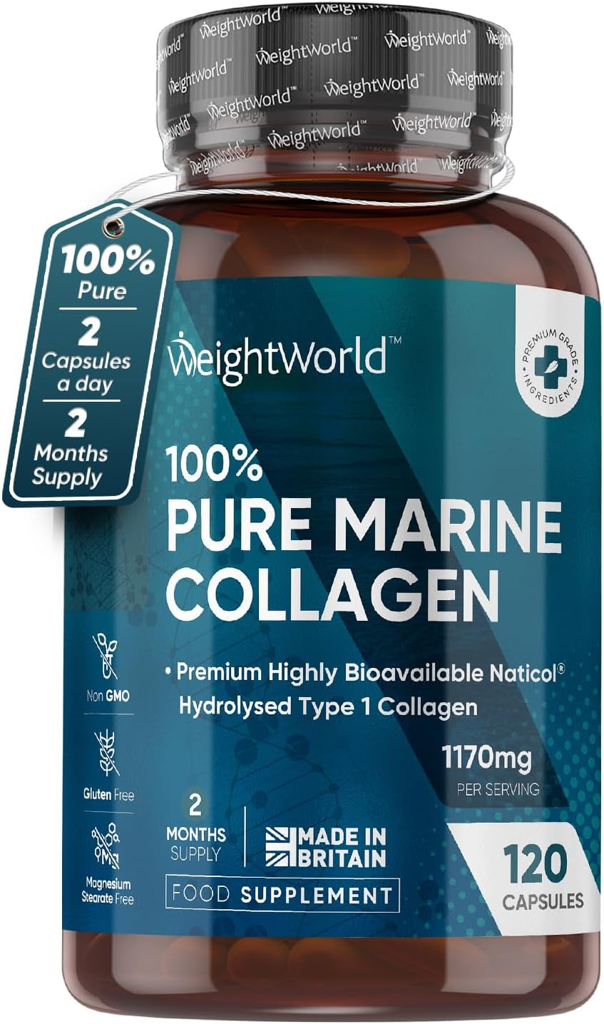 Pure Marine Collagen 120 Capsules – Type 1 Naticol Peptides – 2-Month Supply