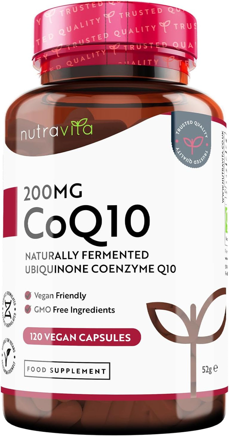 CoQ10 200mg – 120 Vegan Capsules – High Strength Ubiquinone – 4-Month Supply