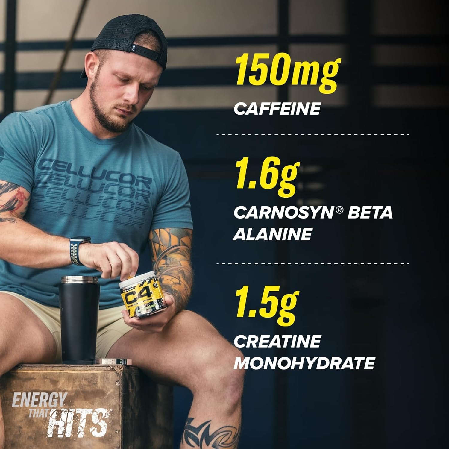 C4 Original Pre-Workout – Beta-Alanine & Creatine Monohydrate – 30 Servings – Icy Blue Raspberry