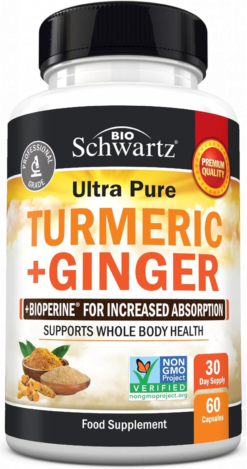 Turmeric Curcumin & Ginger Capsules – High Absorption Joint Support